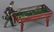 German tin lithograph pool player penny toy, 4''