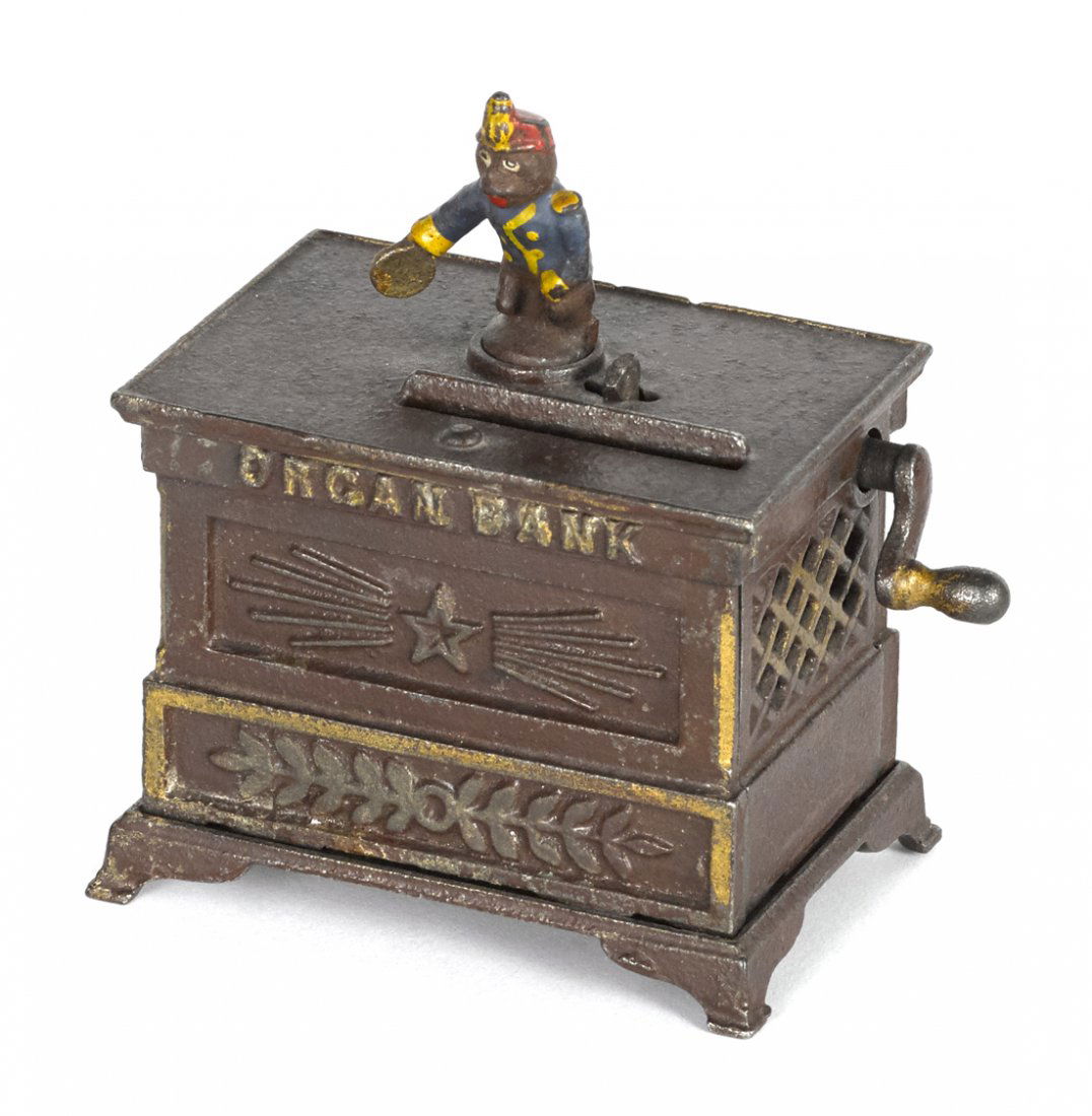 Keyser & Rex cast iron Organ mechanical bank, (1 of 1)