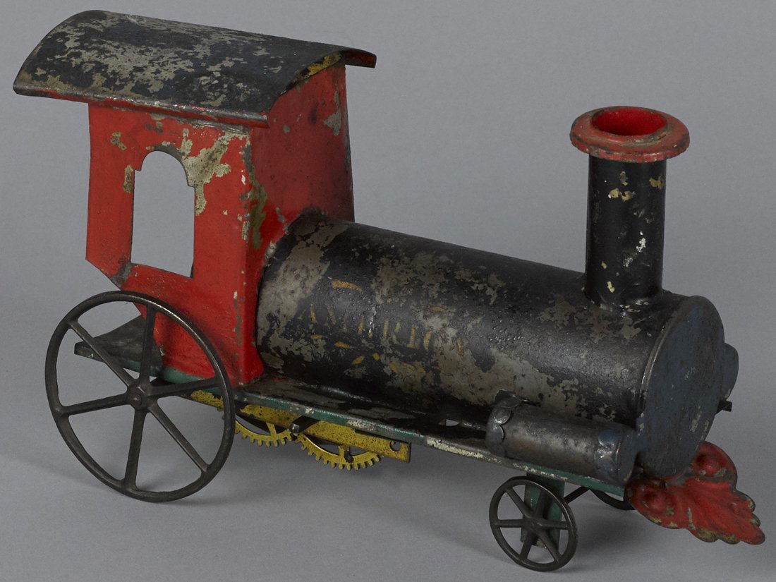 Early American painted tin America clockwork f (1 of 1)