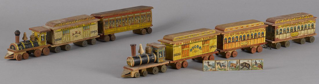 Paper lithograph train engines and cars, probab (1 of 1)