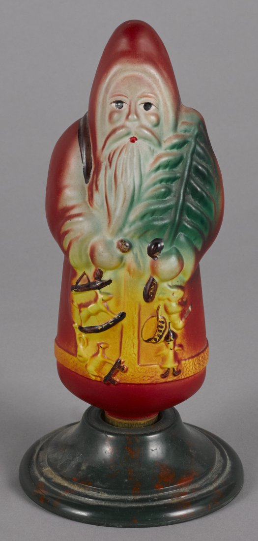 Large embossed glass Santa Claus Christmas light (1 of 1)