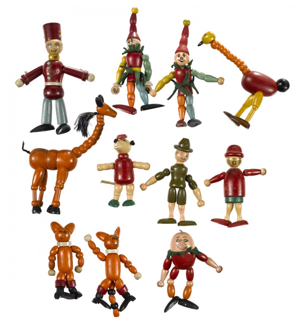 Eleven Jaymar jointed wood children's book chara (1 of 1)