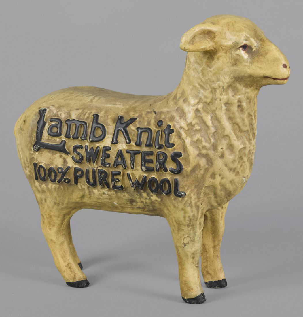 Papier-mâché advertising for Lamb Knit Sweaters (1 of 1)