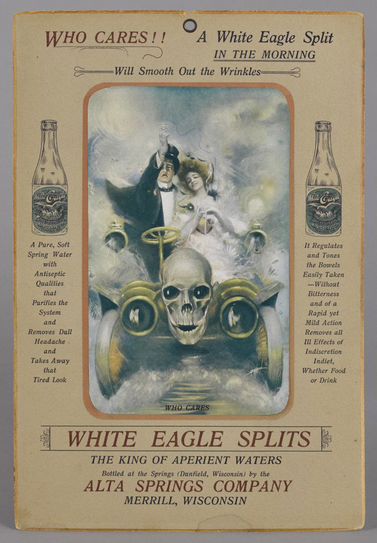 White Eagle Splits spring water cardboard adve (1 of 1)