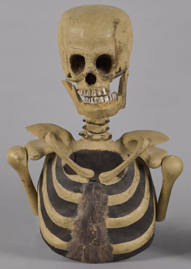 Composition Halloween skeleton bust with a hing (1 of 1)