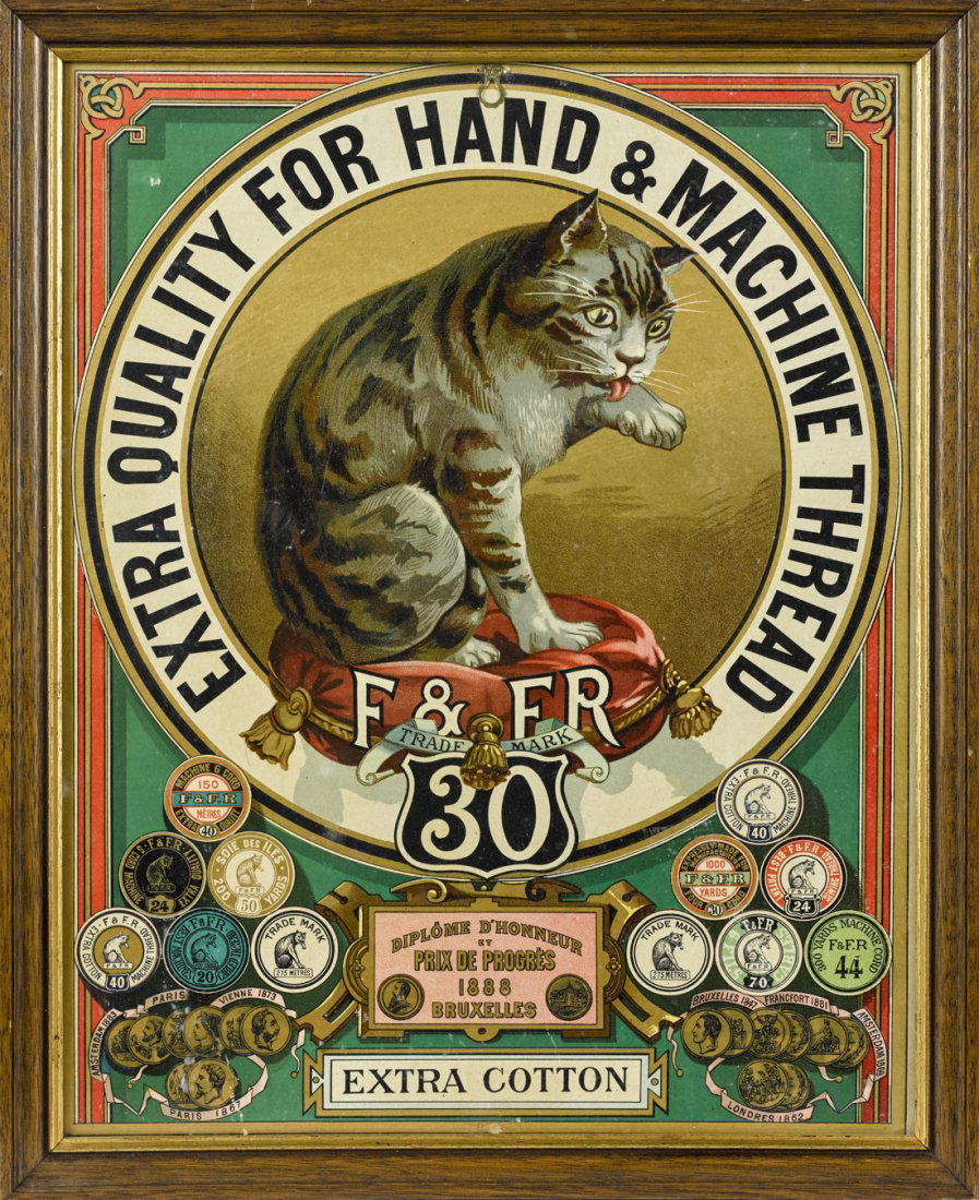 F & FR thread lithograph cardboard advertising (1 of 1)