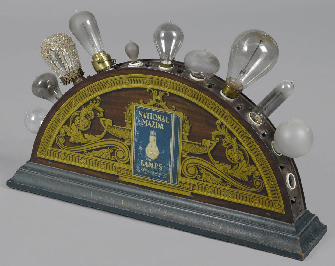 National Edison Mazda Lamps lighted tin and pine (1 of 1)