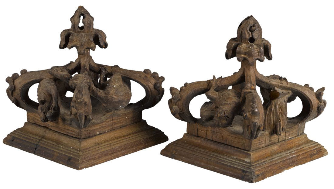 Two architectural carved wood corbels/ceiling ca (1 of 1)
