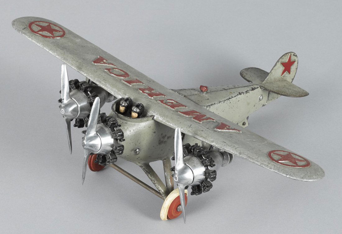 Hubley cast iron America tri-motor airplane w (1 of 1)