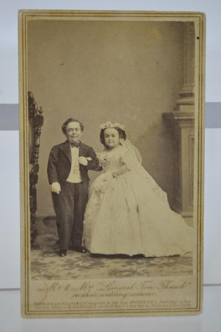 Charles Sherwood Stratton and Lavinia Warren: Charles Sherwood Stratton and Lavinia Warren wedding cabinet card, Little People, c.1860 very fomous couple and millionaris of the time. Published by E & H. T Anthony, 501 Broadway New York