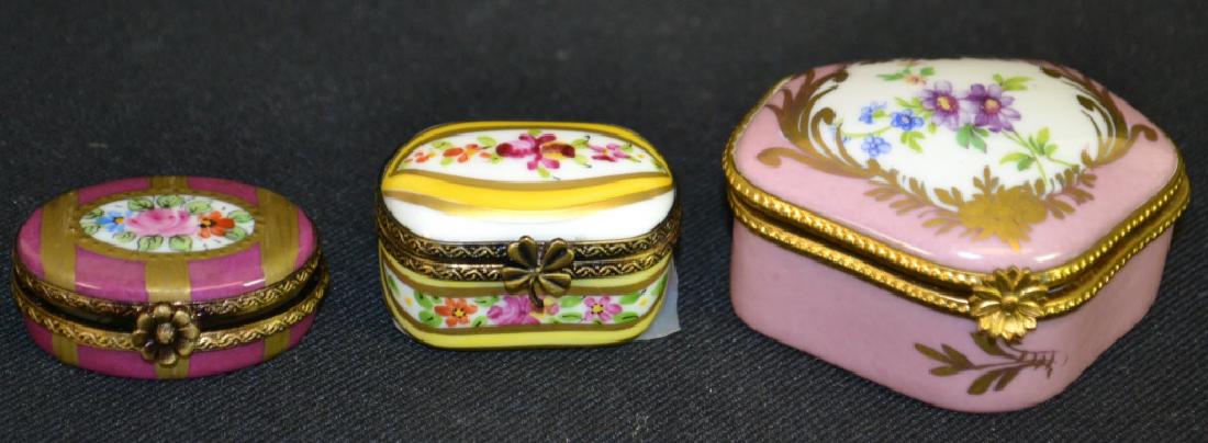 Three Limoges Enameled Boxes: Three Limoges Enameled Boxes, from the Hillesley Hood Collection.