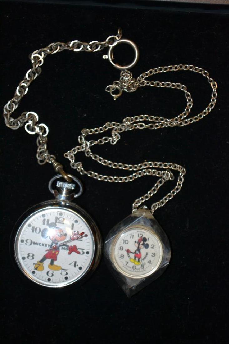 Two Bradley Mickey Mouse Pocket Watches: Two Bradley Mickey Mouse Pocket Watches including: Ladies Swiss made and the other is a Men's Great Britain made