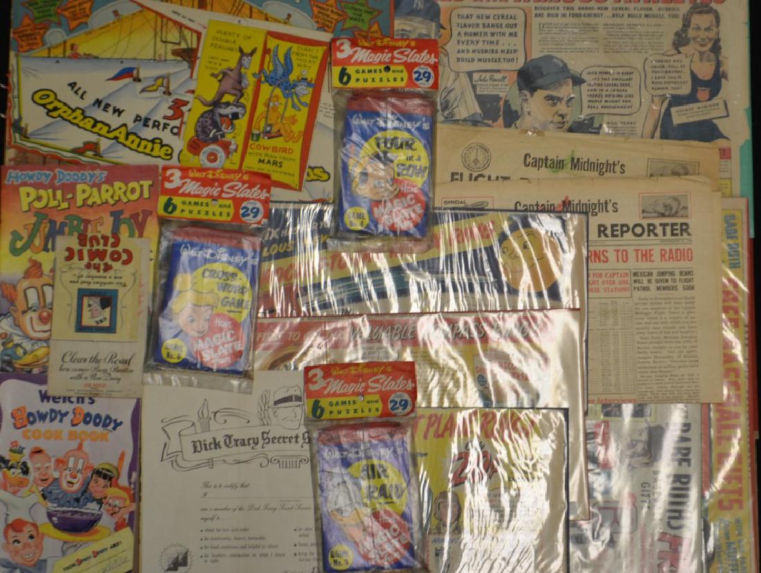 Early Premium & Epherema Lot: Early Premium & Epherema Lot including: Walt Disney, Orphan Annie, Howdy Doody, multiple Babe Ruth, Jake Powell and Bill Terry New York Yankees, and Helen Madison.