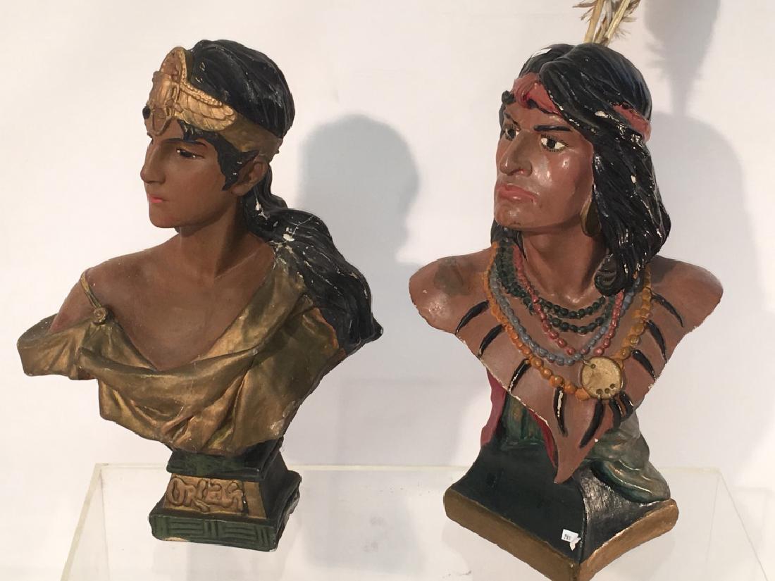 Pair of Hiawatha Bust Chalkware Cigar Displa (1 of 6)
