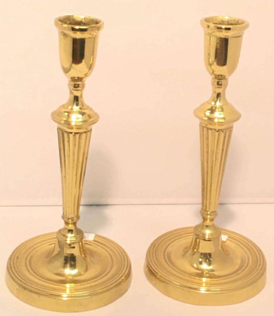 Pair of French Brass Candlesticks c.1800 (1 of 1)