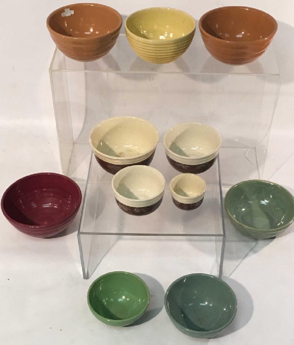 Large Collection of Stoneware Pottery Mixing Bowls (1 of 2)