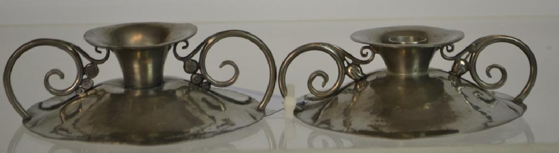 Matched pair of Hand-crafted Pewter Candle Holders (1 of 2)