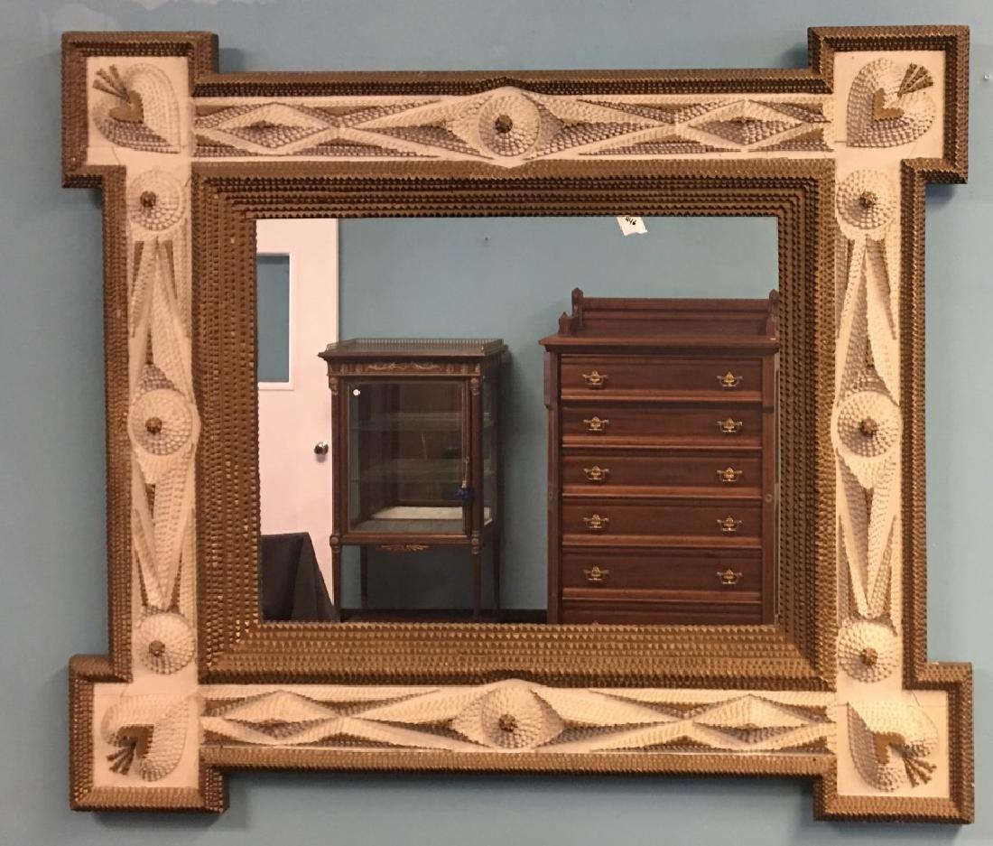 Exceptional Tramp Art Frame w/ Hearts c. 1880 (1 of 2)