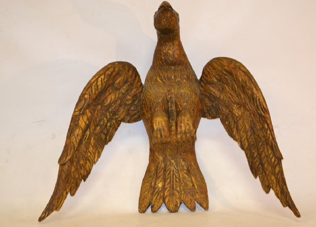 19th C Folk Art Gilt Wood Carved Eagle (1 of 5)
