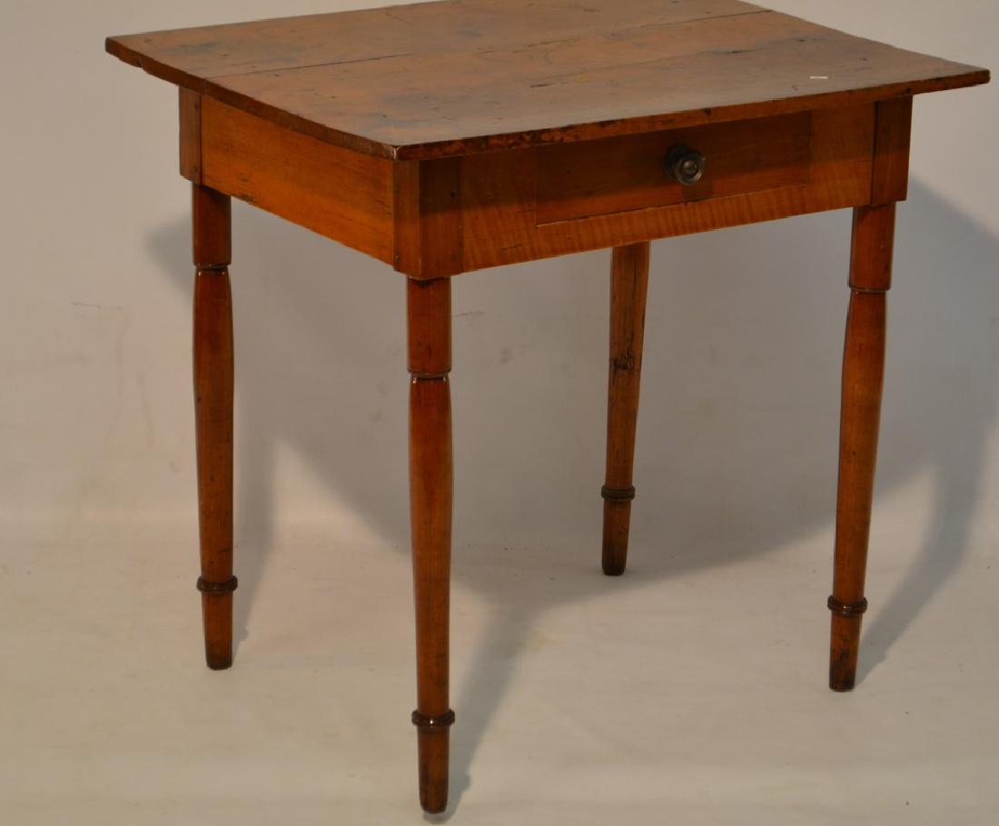 Sheraton 19th C Tiger Maple 1 Drawer Work Stand (1 of 5)