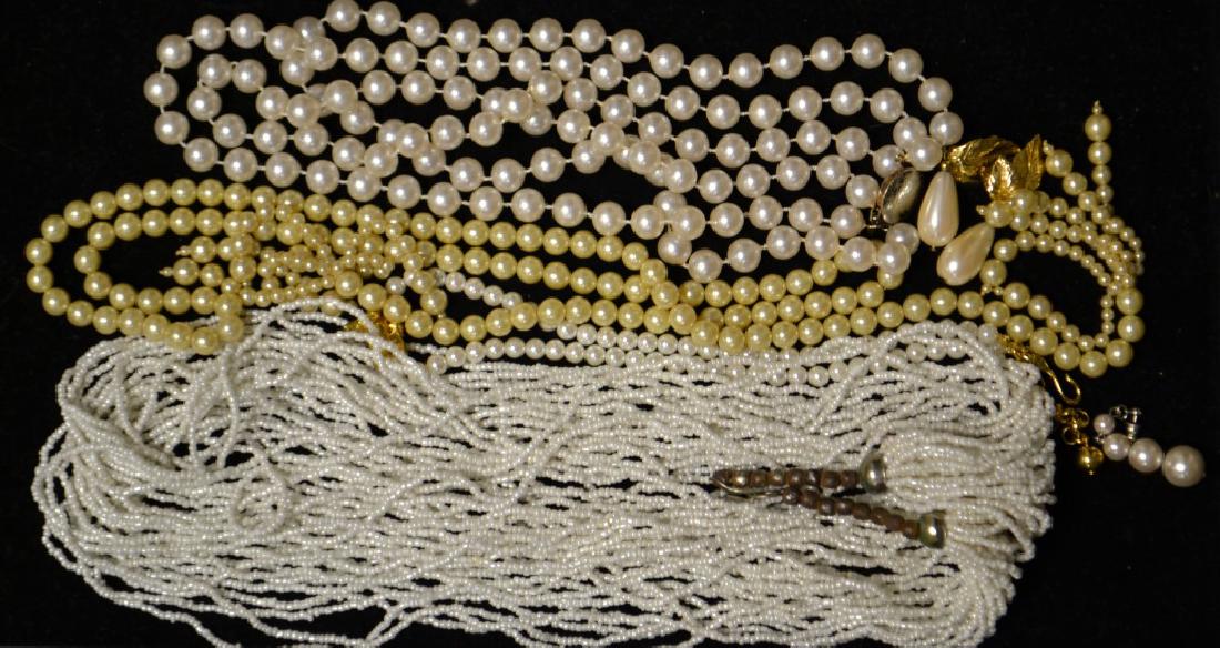 Faux Pearl & Glass Beaded Necklace Grouping (1 of 1)