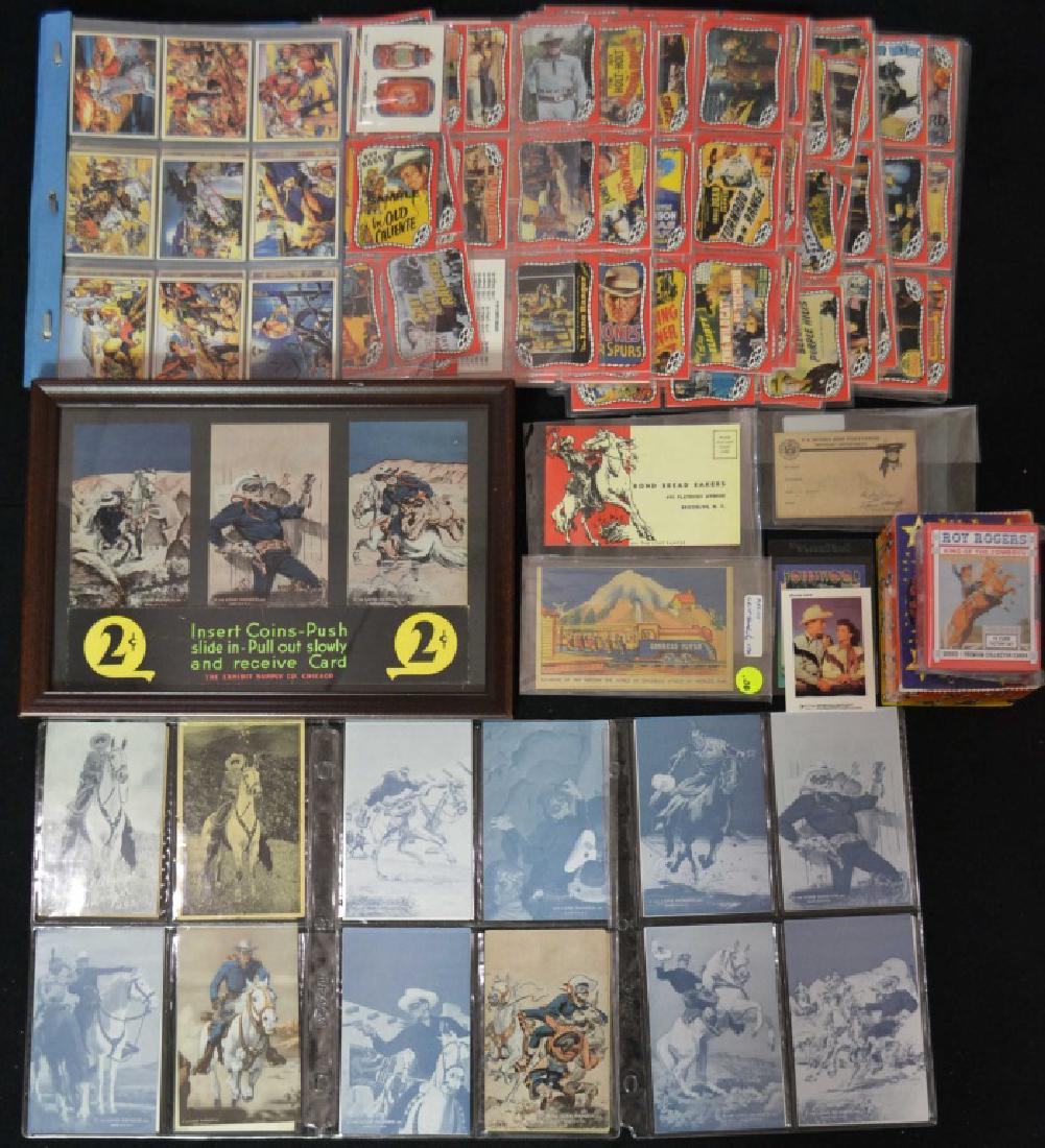 Lone Ranger Gimbel's Advertisement & Other Cards: Lone Ranger Gimbel's Advertisement & Other Cards including: Gimbel's Lone Ranger Advertisement, 27 photo cards, and reprints of Lone Ranger & Western related trading cards and