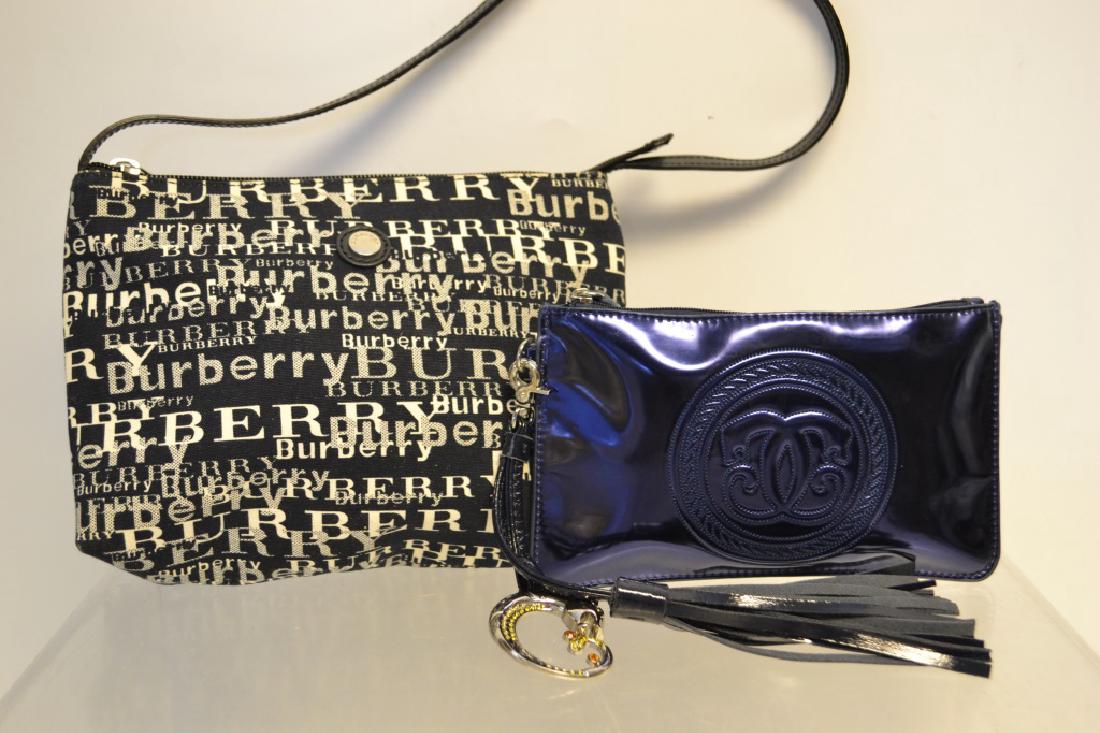 Burberry Purse w/ Shiny Blue Sharif Clutch: Burberry Purse w/ Shiny Blue Sharif Clutch