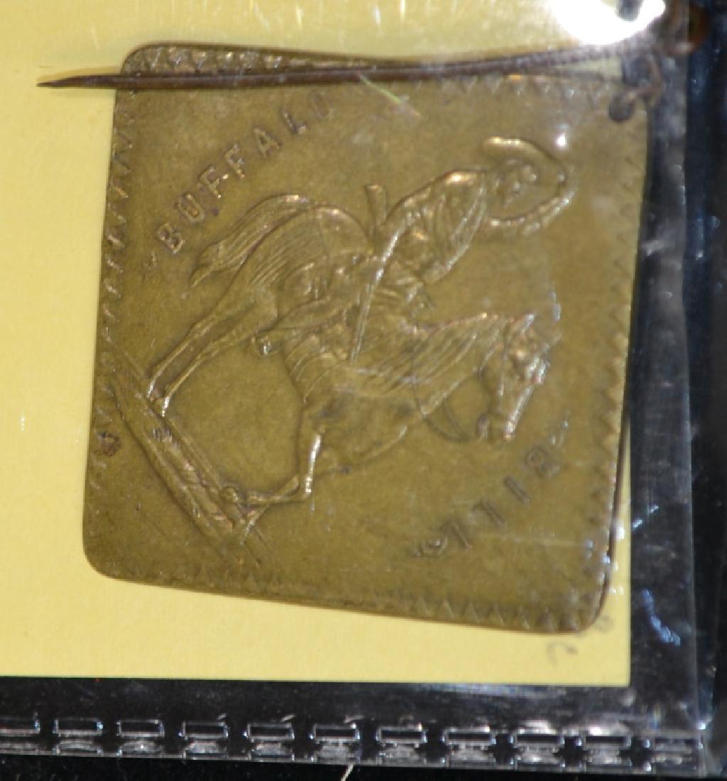 Buffalo Bill N. J. Scloss & Co Trade Token: Buffalo Bill Cody. N J Schloss & Co. trade token, in good condition retaining original pin unlike many other extant pieces