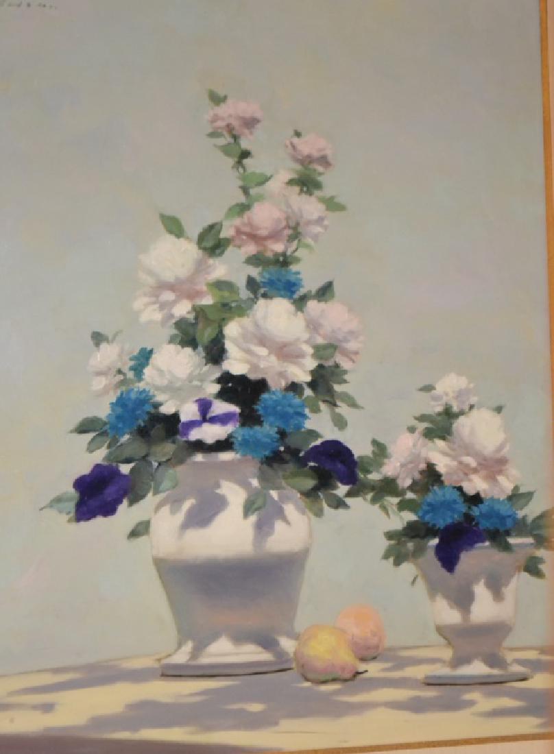 A.Gisson Oil on Canvas "White Peonies": Andre Gisson (1921 - 2003) Oil on Canvas titled "White Peonies" signed UL, measures appx 24" X 30" ID