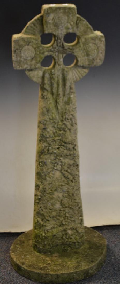 Cement Gothic Style Cross: Cement Gothic Style Cross measuring approx. 41"h