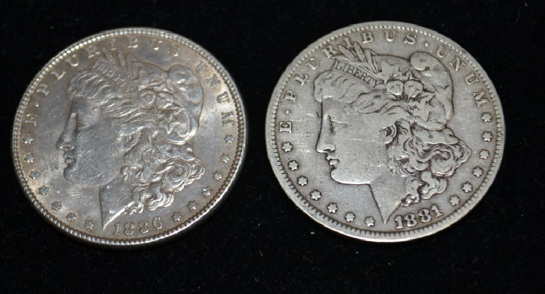 (1) 1881-O Morgan Silver Dollar & (1) 1886-P Lot (1 of 5)