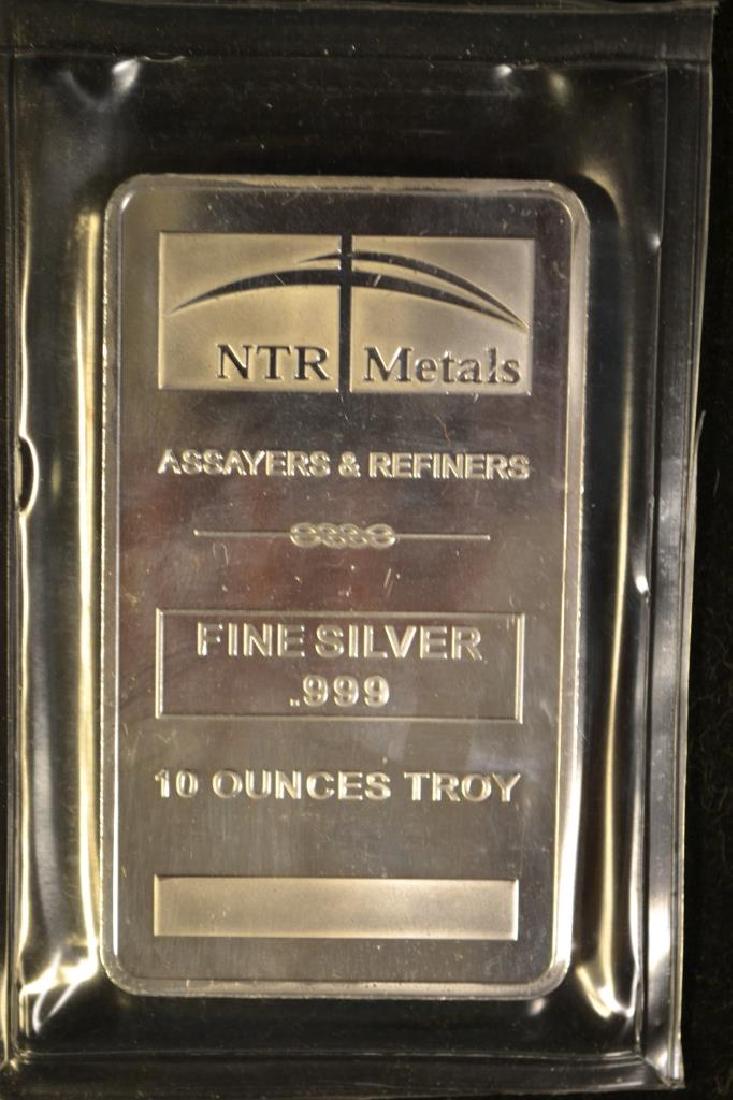 (1) NTR Metals 10 oz. .999 sliver Bar: (1) NTR Metals 10 oz. .999 SIlver Bar