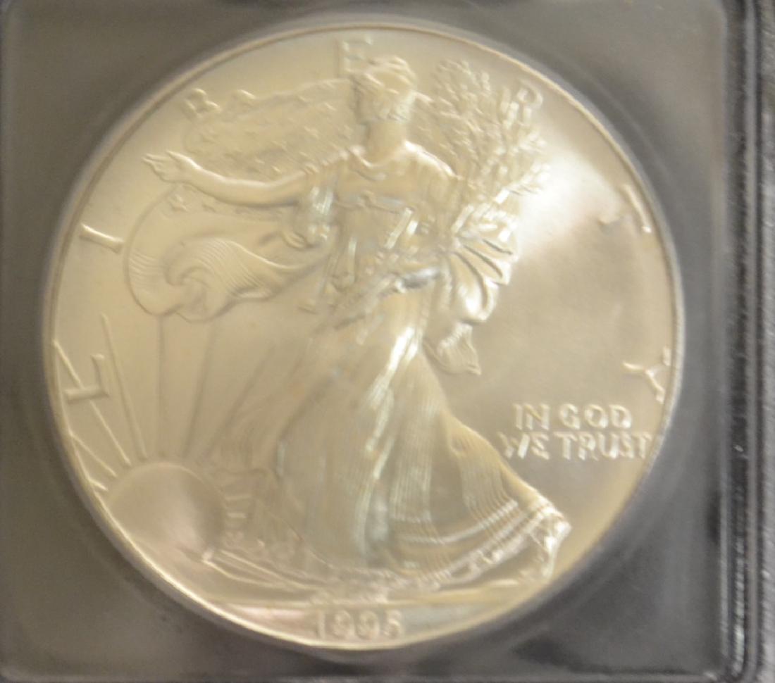 1995 $1 ICG MS69 Silver Eagle Dollar Coin #332 (1 of 2)