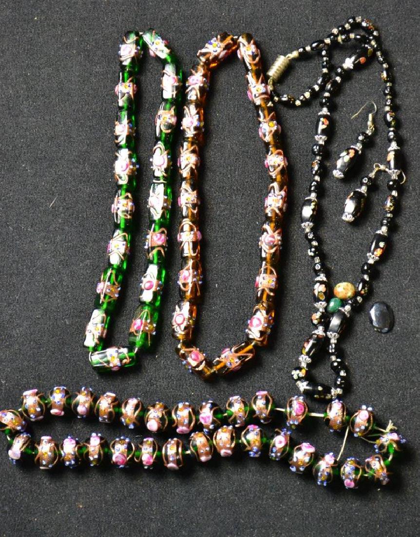 Hand Painted Glass Bead Necklace Grouping (1 of 1)