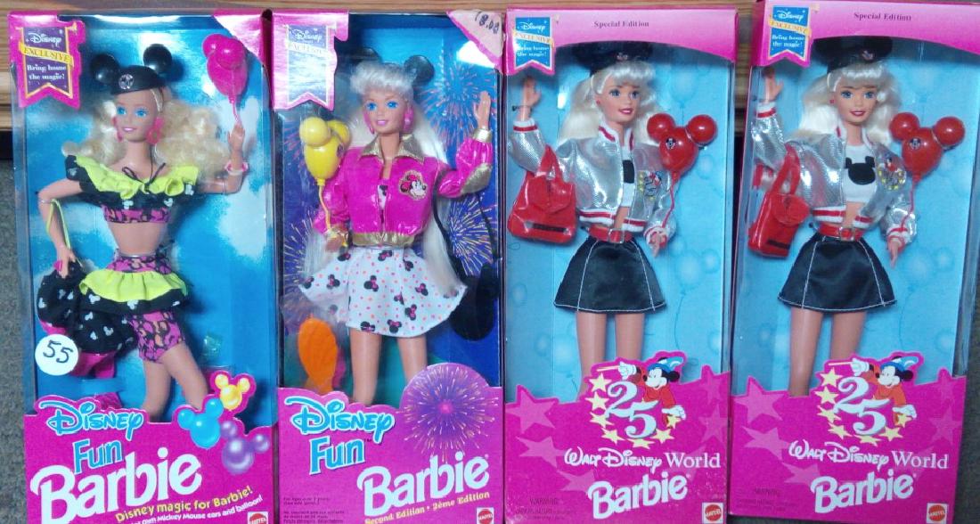 Disney Fun Barbie Collection: Collection includes; (2) Barbie Disney with Mickey Mouse Balloons, Disney Fun Barbie, Disney Magic Barbie