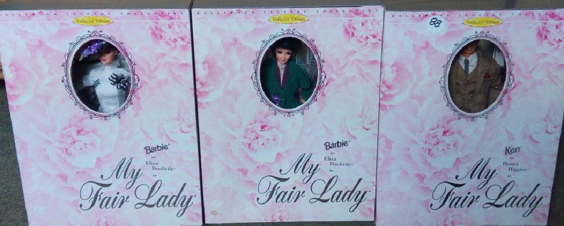 Hollywood Legends Barbie Collection: Hollywood Legends Barbie collection includes; Two "My Fair Lady" Barbies as Eliza Doolittle in different garb, and Ken as Henry Higgins