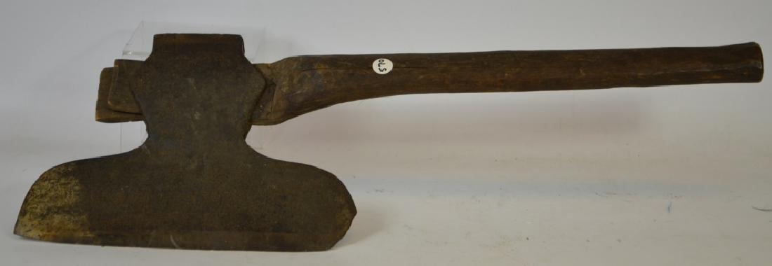 Wm M. Beatty & Son Co. Chester, PA Huning Axe: 19th C Huning Axe 12" blade and 8 3/4" d signed William M. Beatty & Son Co. Chester, PA