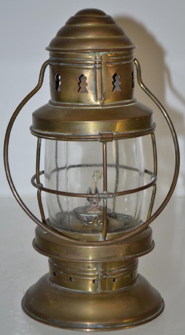 Antique Miller Company Skater's Lamp: Solid brass cast Skater's lamp, excellent condition, 9"h