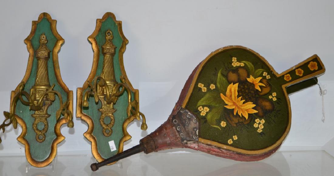 Hand Painted Bellows and Wall Hooks Bellows have (1 of 3)