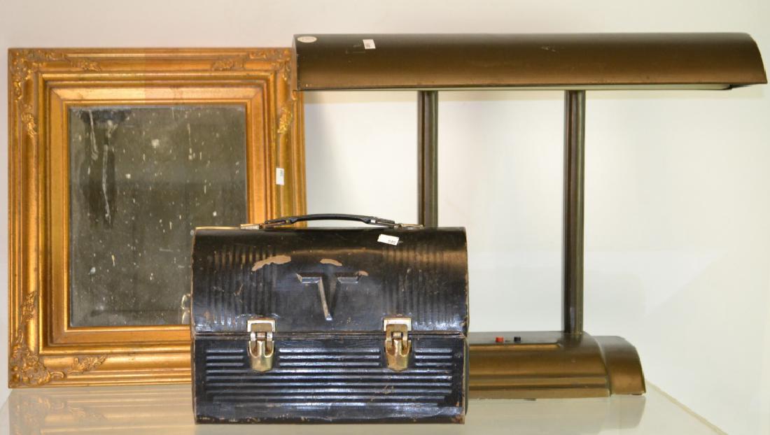 Early Decorative Items Consists of a vintage metal desk (1 of 4)