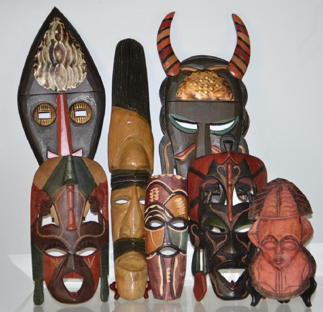 African Tribal Mask Grouping 7 wooden tourist trade (1 of 7)