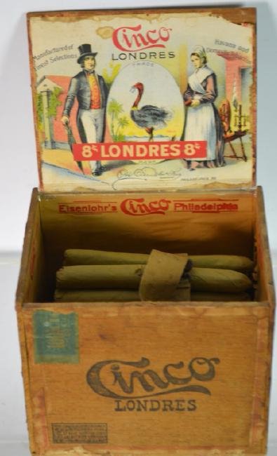 Cinco Londres 8 Cent Cigar Box 5 sided graphics on (1 of 5)