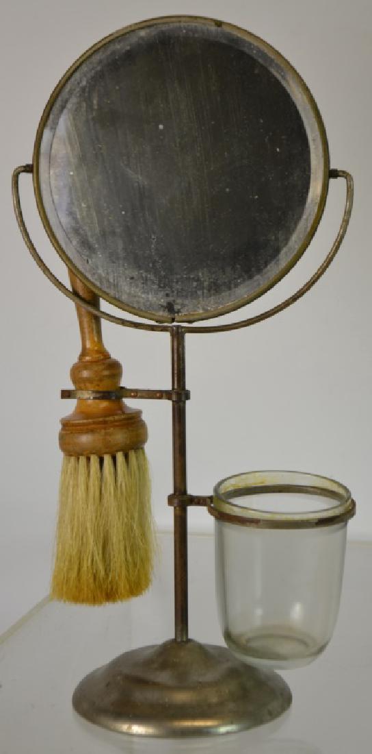 Shaving Mirror Set Complete with brush and cup. Stands (1 of 2)