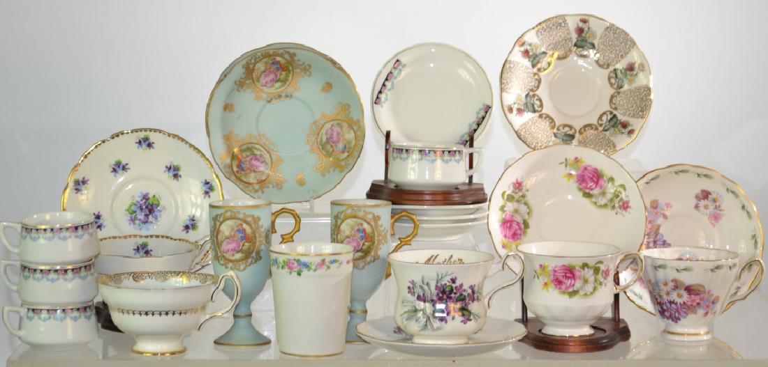 English Cups and Saucers and More: Including Royal Vale, Royal Grafton, Royal Stafford, Lefton and more. Twelve pieces with no visible damage.