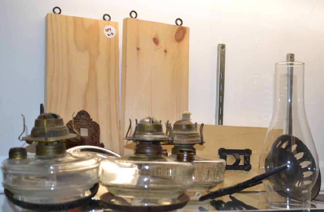 Three Vintage Oil Lamps with Reflectors (1 of 1)