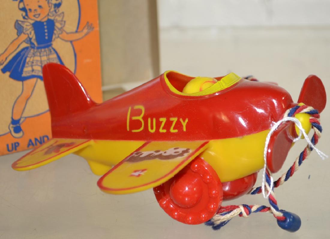 Ideal Buzzy Airplane Pull Toy: Item is complete in the original box and appears to be unused.