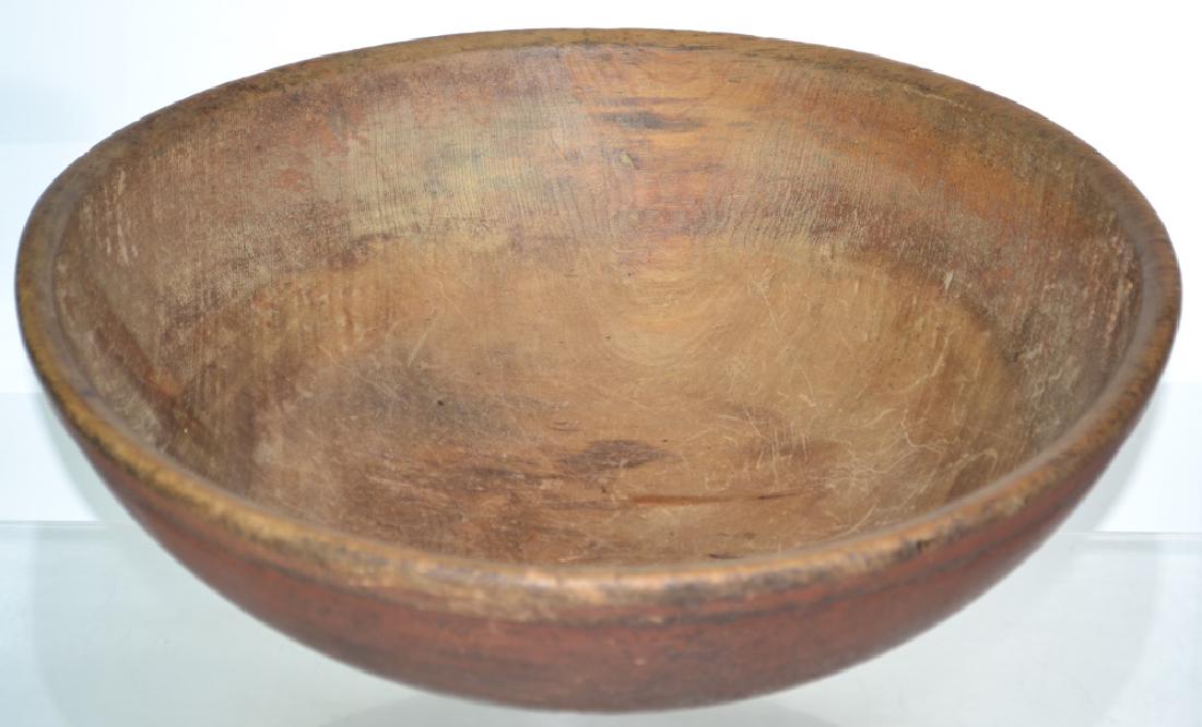 Red Painted Large Treen Batter Bowl (1 of 2)