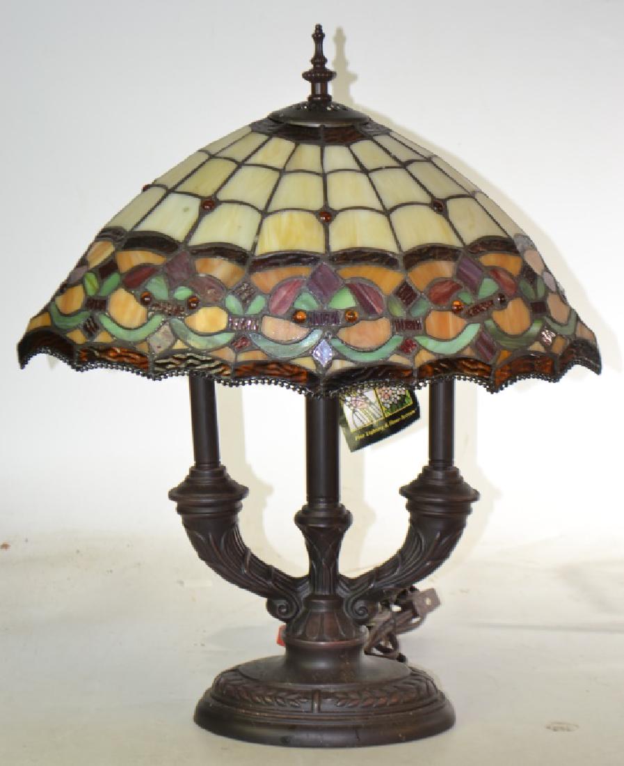 Dale Tiffany Lamp with Stained Glass Shade (1 of 2)