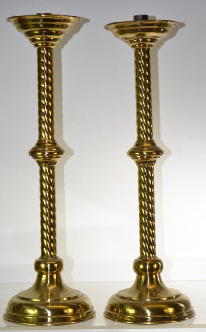 Pair of Large Brass Candlesticks (1 of 1)