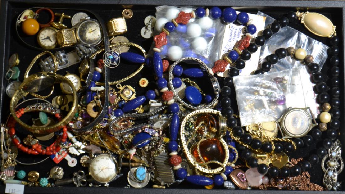 Watches and Costume Jewelry: Including various Timex watches, necklaces, lapel pins and more.